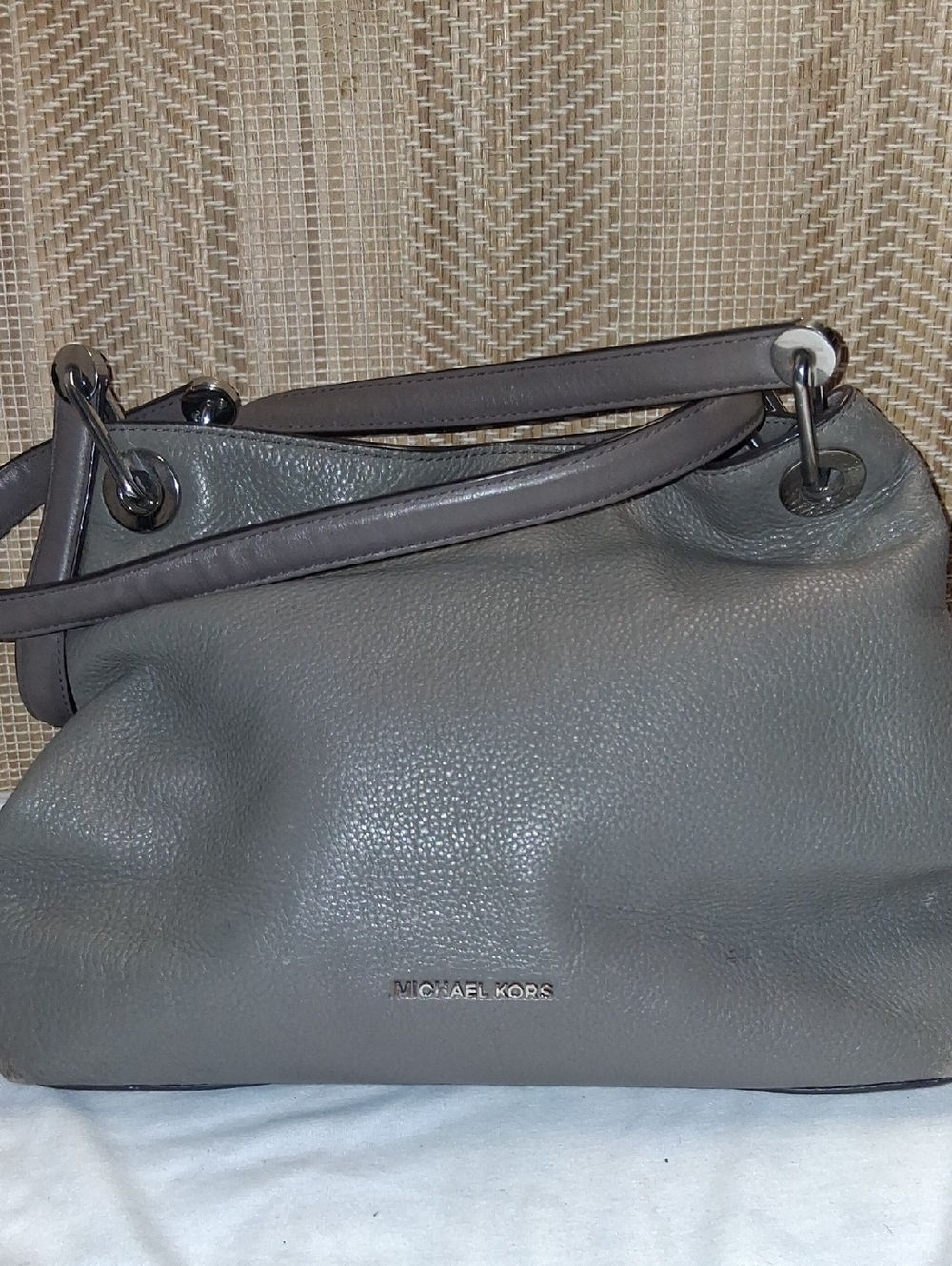 Michael Kors Pebbled Leather Shoulder Bag in Gray